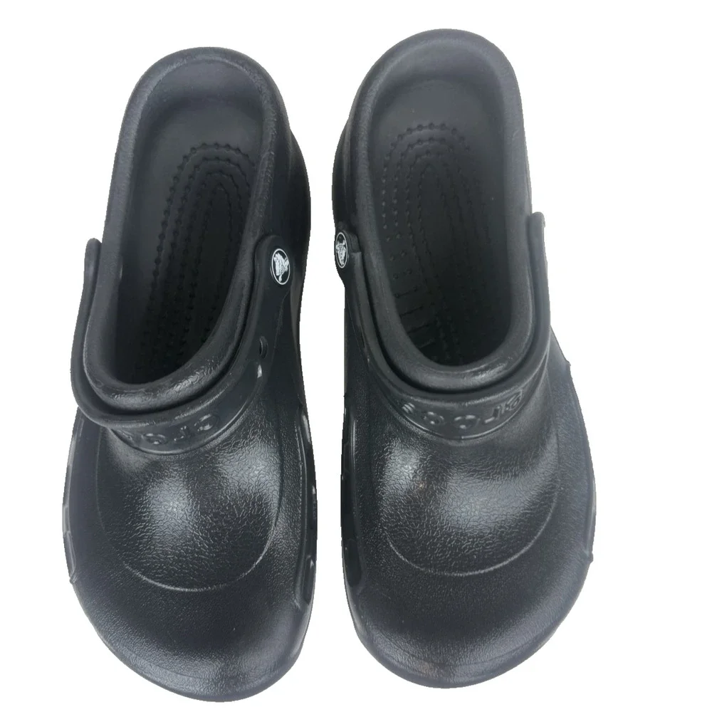 Crocs Bistro Black Work Clogs Unisex Men 5 Women 7 Slip Resistant Chef Nurse EUC
